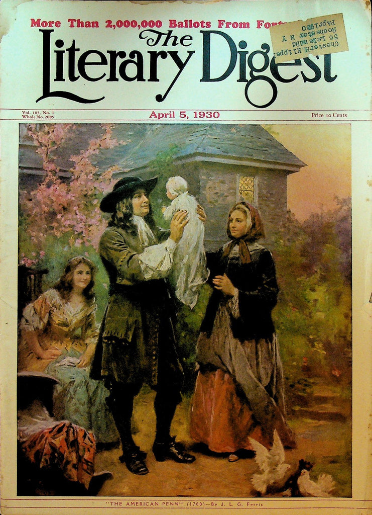 Literary Digest April 5 1930 William Penn Prohibition Hindu India0