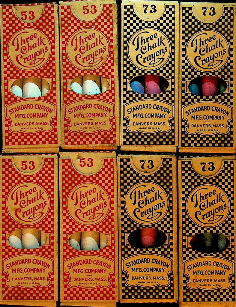 Standard Crayon Mfg Company Danvers Mass Chalk Unopened Boxes #53 #73 Lot of 80