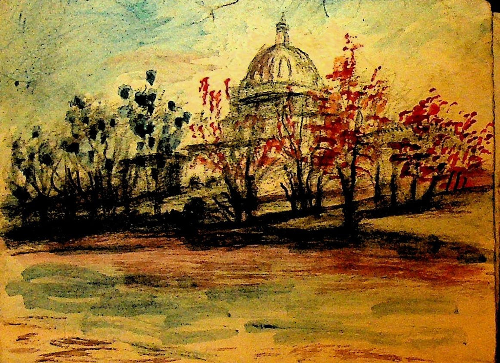 EP Cliff New Brunswick Ca Artist Watercolor Painting ca 1910 US Capitol0