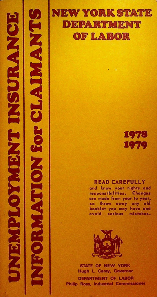New York State Department of Labor Unemployment Insurance Booklet 19780
