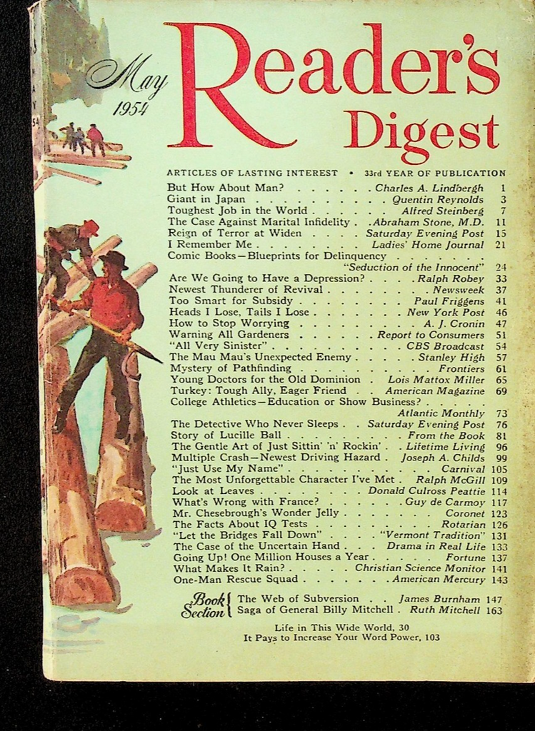 Reader's Digest May 1954 SOTI Comic Books Seduction of the Innocent Lucille Ball0