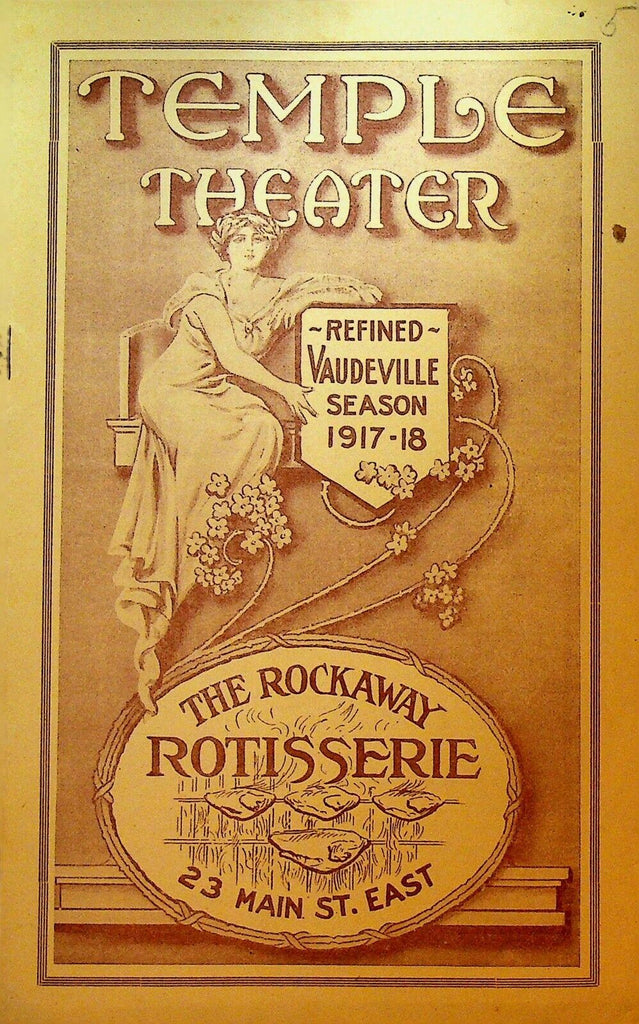 Temple Theater Vaudeville Program 1917 Asaki Marie Fitzgibbons Harry Lester