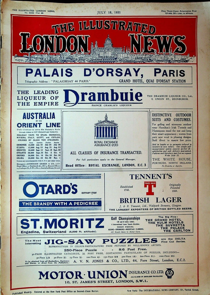 Illustrated London News July 18 1931 HMS Poseidon Zeppelins Burma Eton Harrow0