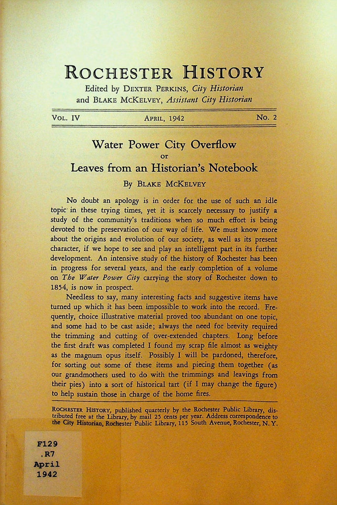 Rochester History NY April 1942 Water Power City Overflow0