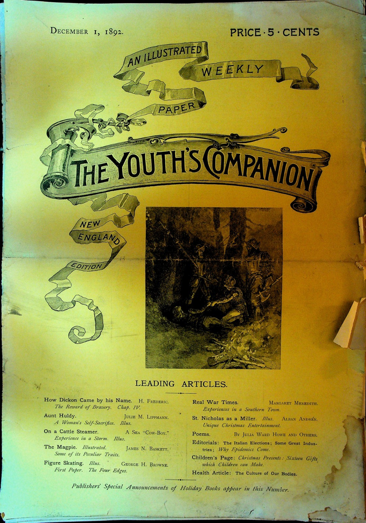 The Youth's Companion December 1 1892 Figure Skating Civil War0