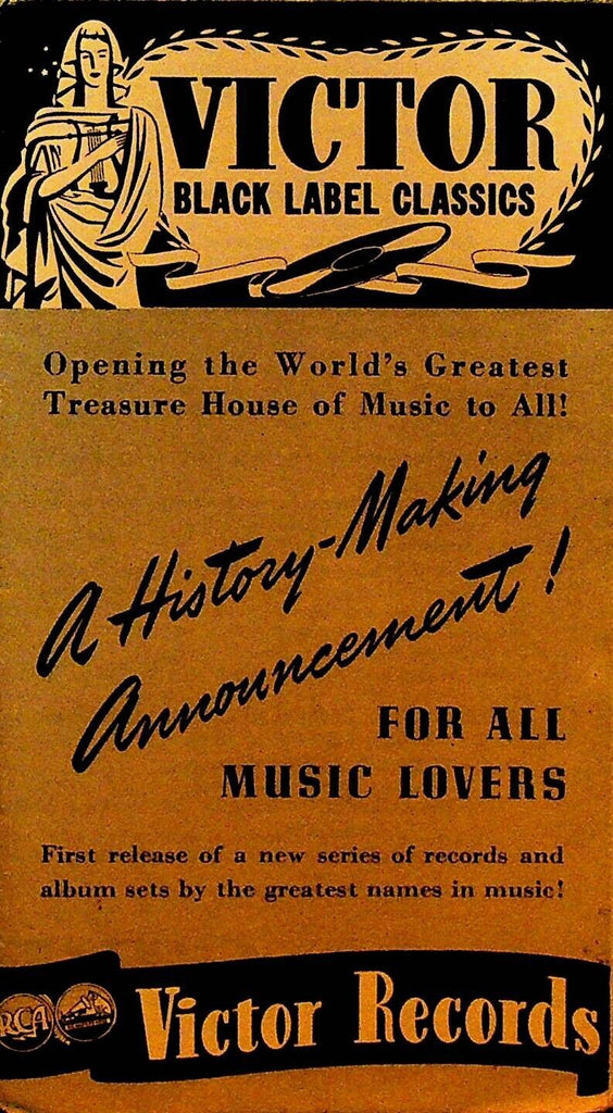 Victor Black Label Classics Record List Brochure Classical Music (Black) 1930s