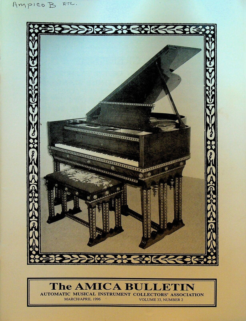 Amica Bulletin March 1996 Johnny Honnert Morton Gould Larry Givens