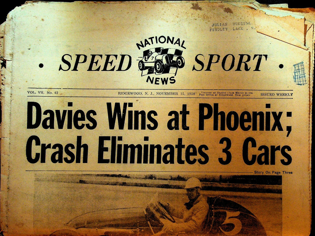 National Speed Sport News November 15 1950 Steve McGrath Ray Cochran0