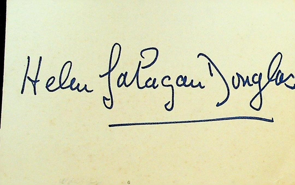 Helen Gahagan Douglas Autograph Signed Index Card Actress Congress 3 x 4 3/40