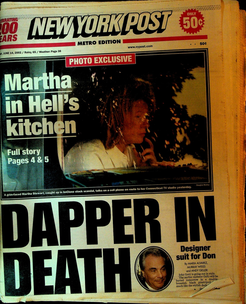 New York Post June 14 2002 John Gotti Dapper in Death Mafia Mob Tiger Woods0