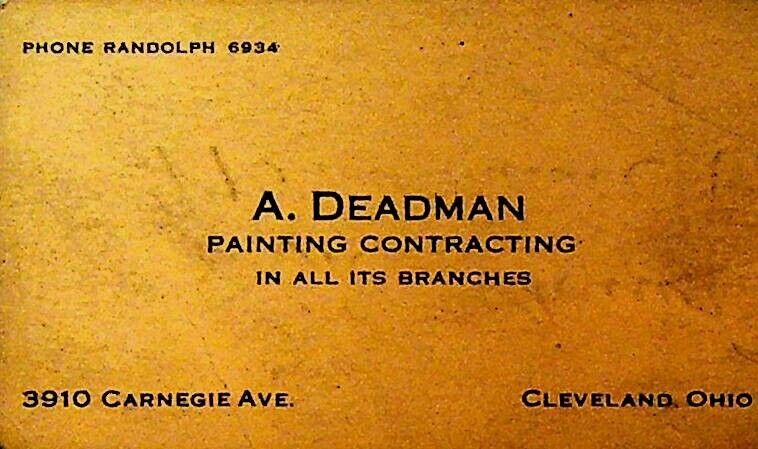 A Deadman Painting Contractor Business Card 1930s Cleveland Ohio