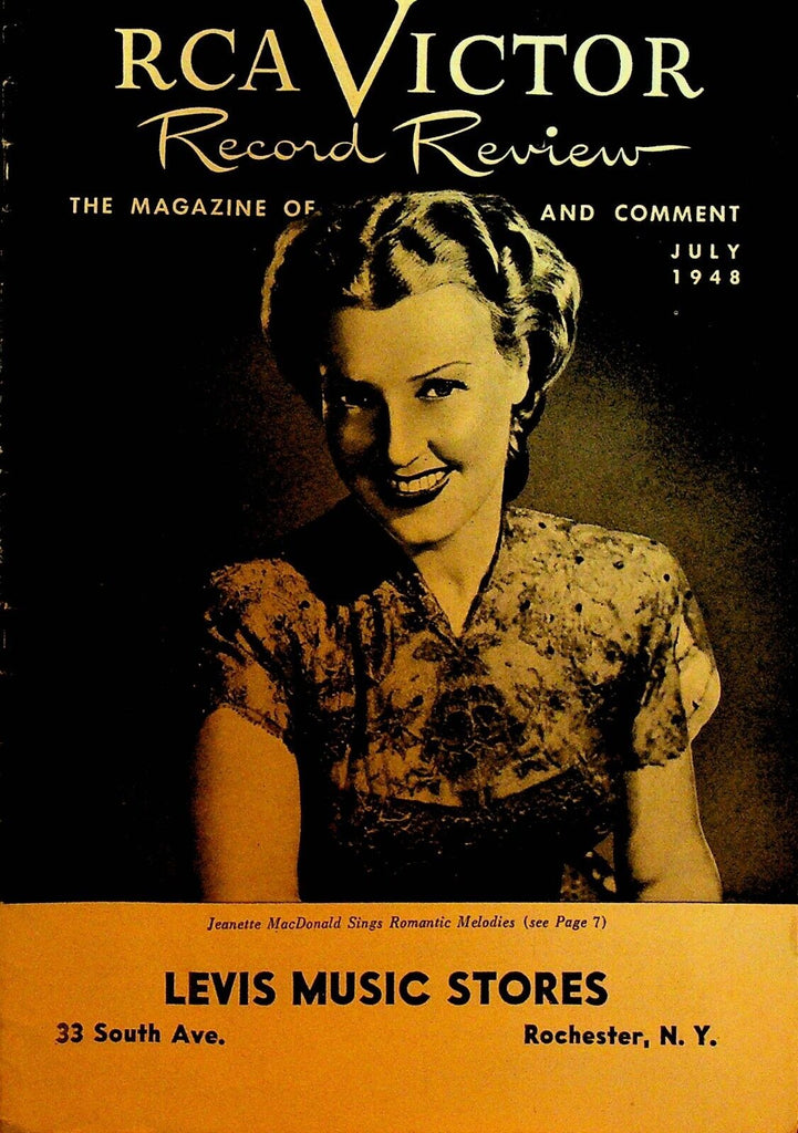 RCA Victor Record Review July 1948 Jeanette MacDonald Levis Music Rochester NY