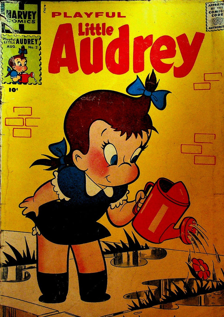 Playful Little Audrey 2 Harvey Comics 1957 Watering Sidewalk0