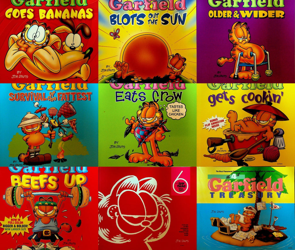 Garfield the Cat Book Lot of 9 Softcovers Eats Crow Beefs Up Gets Cookin0
