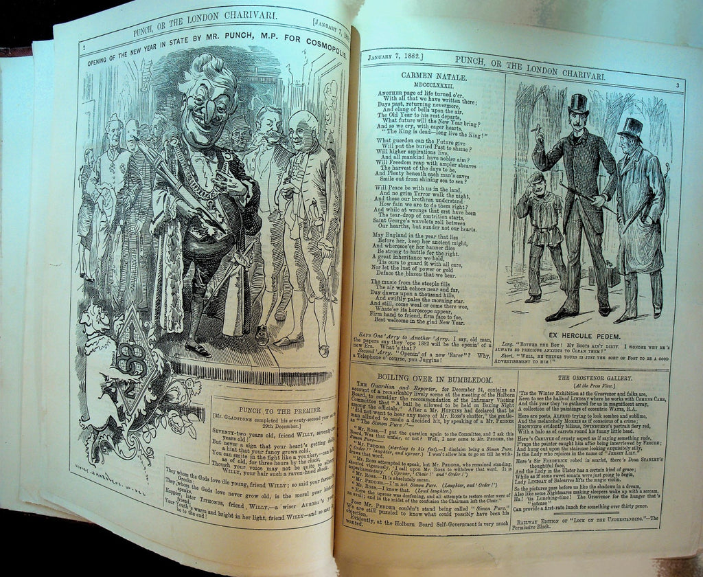 Punch Magazine Bound Volume January 7 1882 to December 23 1882 British Humour0