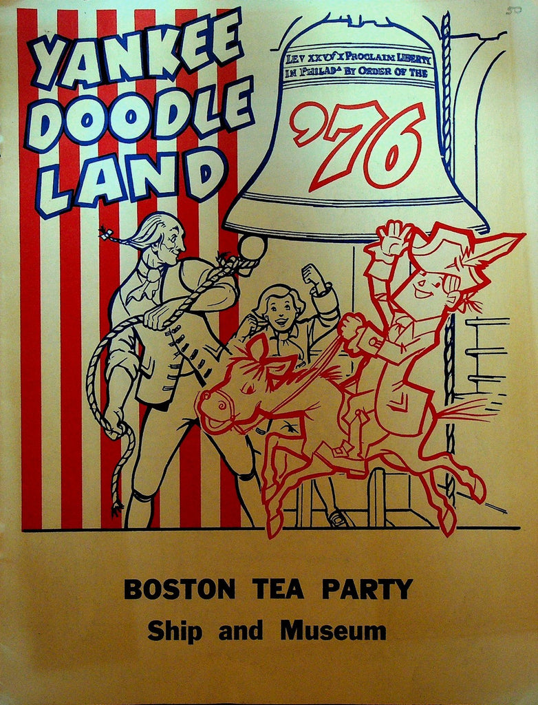 Yankee Doodle Land 1976 Coloring Book Boston Tea Party Ship & Museum0