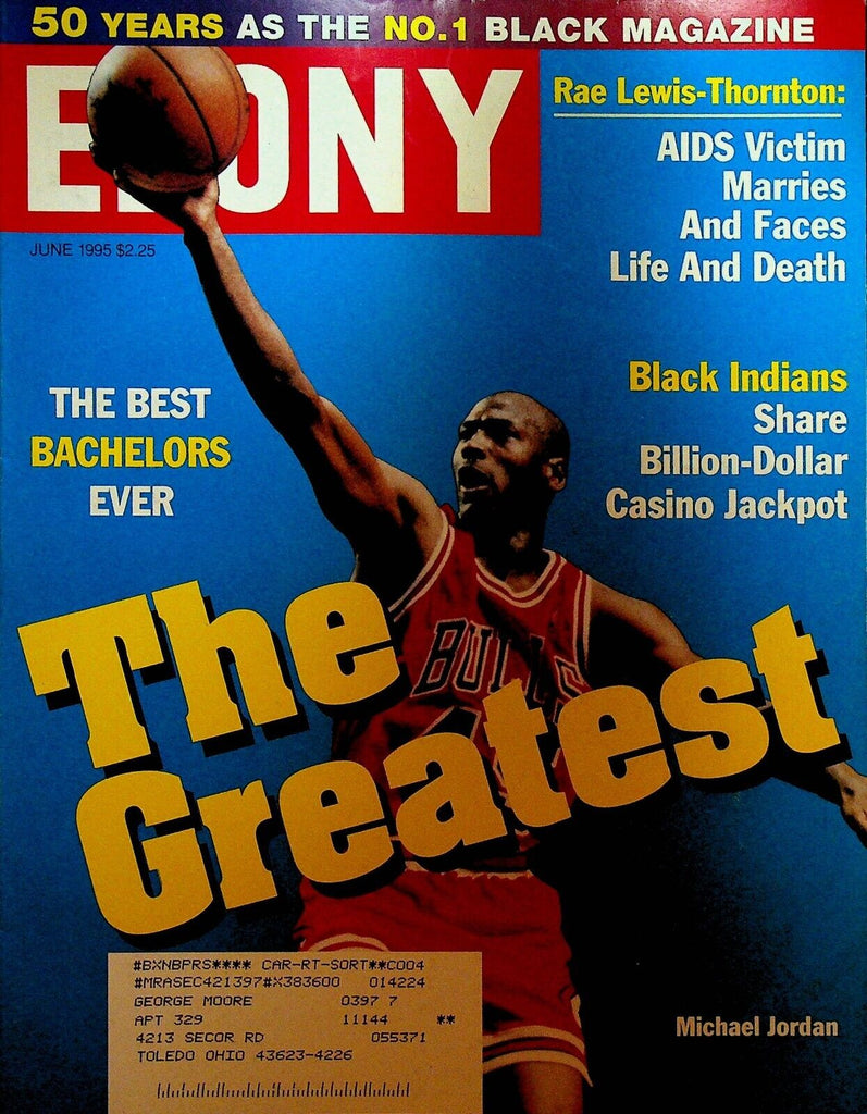 Ebony Magazine June 1995 Michael Jordan Dennis W Archer Rae Lewis Thornton