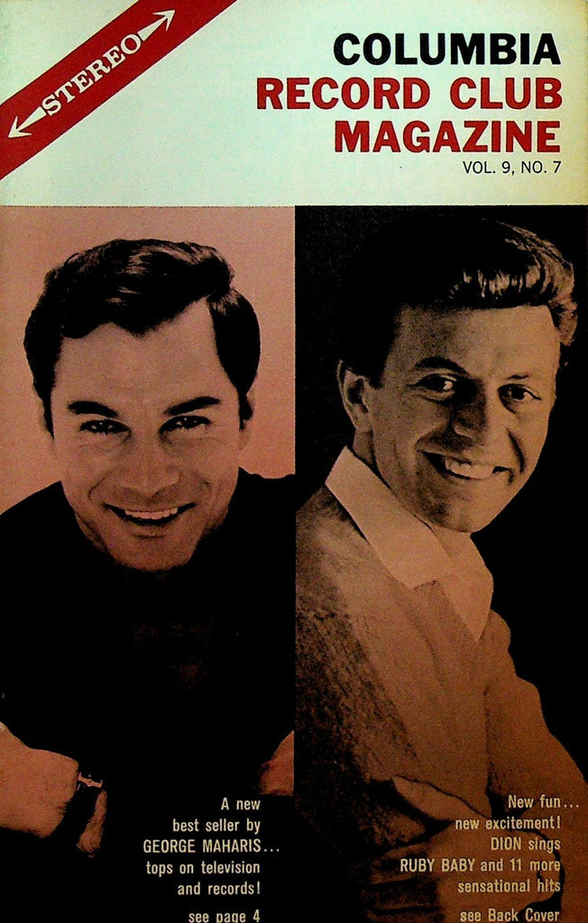 Columbia House Record Club Magazine 1963 Vol 9 #7 Dion George Maharis0