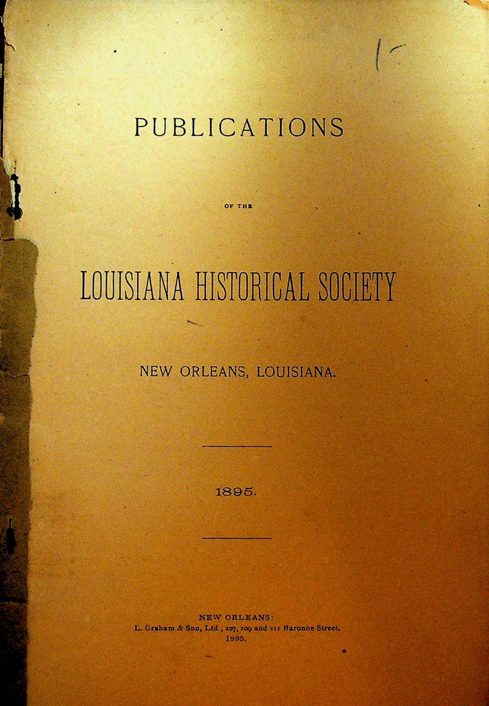 Publications of the Louisiana Historical Society 1895 Booklet0