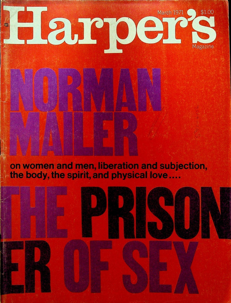 Harper's Magazine March 1971 Norman Mailer WH Auden Johanna Kaplan Paul Celan0