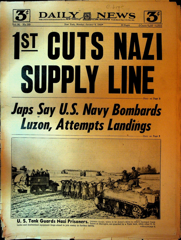 New York Daily News January 8 1945 WWII Luzon Shelling Milton Berle0