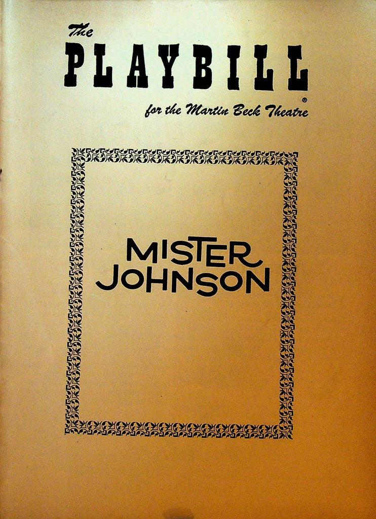 Mister Johnson Playbill Opening Night March 29 1956 William Sylvester John Akar0