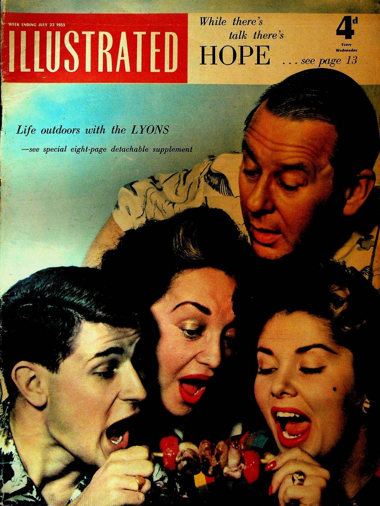 Illustrated Magazine July 23 1955 Coca Cola Ad Lyon Family Rossano Brazzi