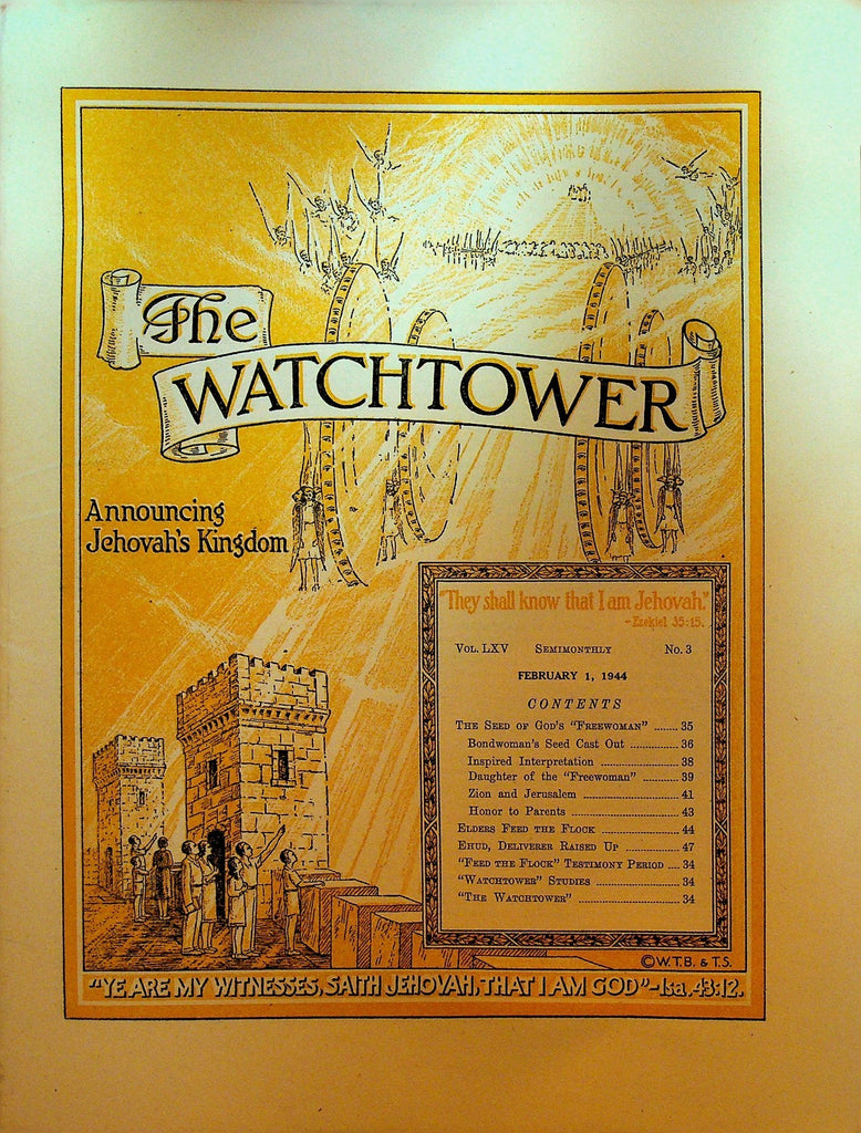 The Watchtower Magazine Jehovah's Witness February 1 1944 God's Freewoman0