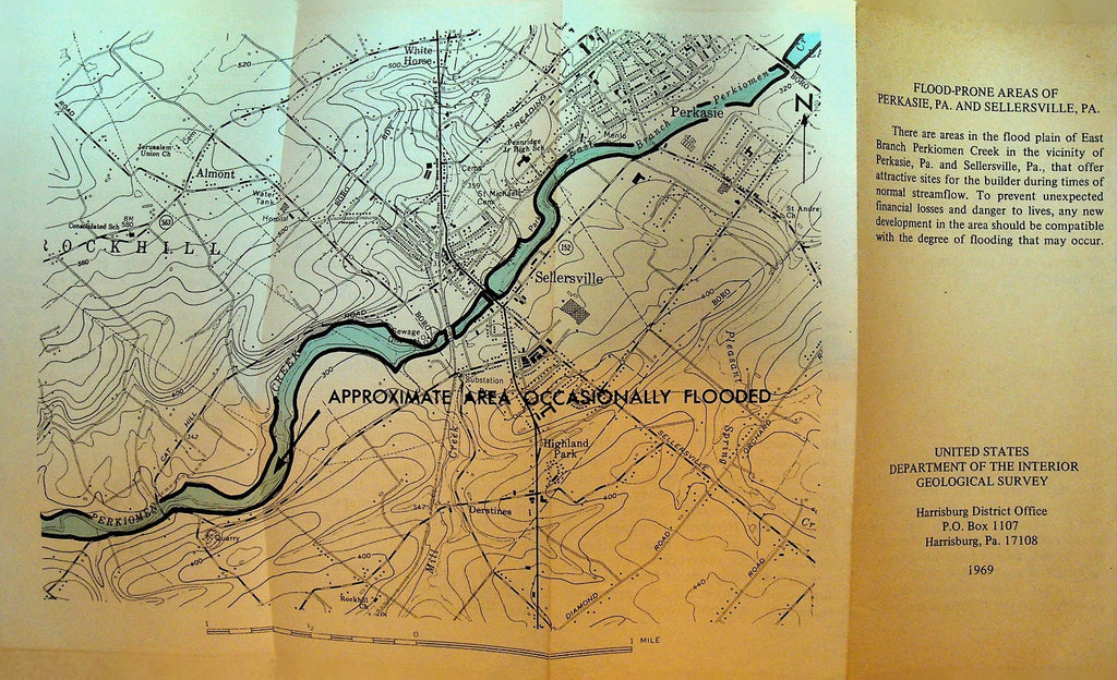 Flood Prone Areas of Perkasie & Sellersville Pa Brochure 1969 Dept of Interior0