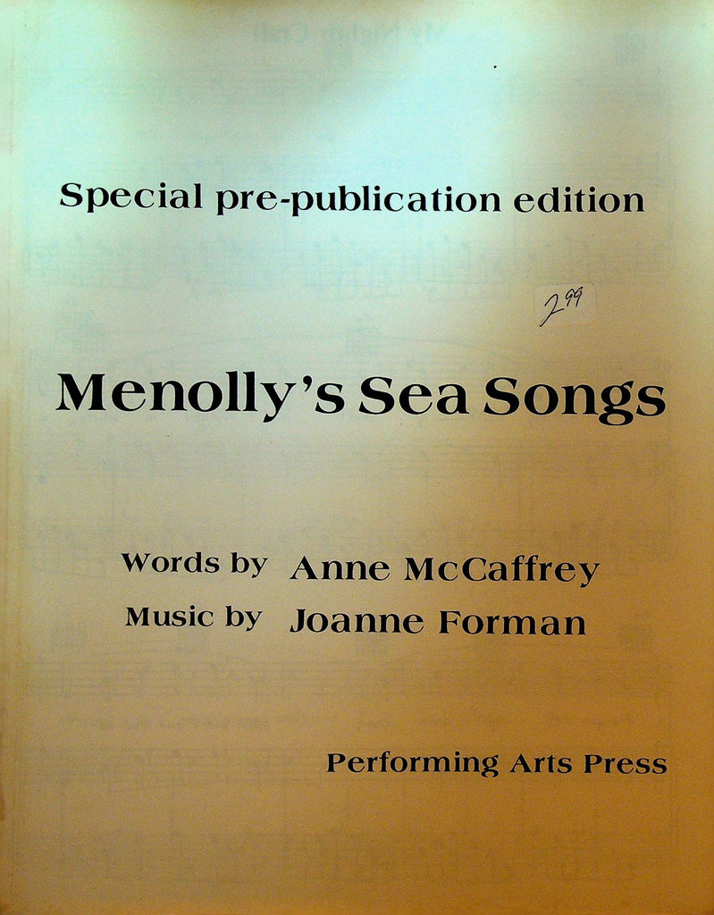 Menolly's Sea Songs Anne McCaffrey Joanne Forman Sheet Music Pre Publication Ed0