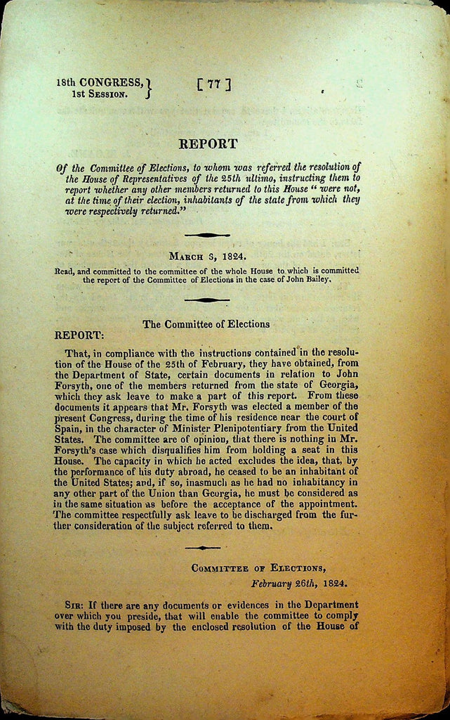 Congressional Report House of Representatives Districts March 3 18240