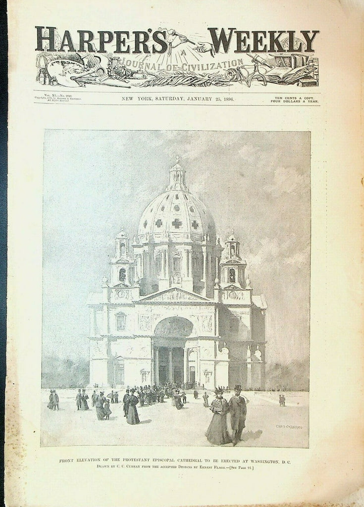 Harper's Weekly Magazine January 25 1896 RF Zogbaum Civil War Armenia0