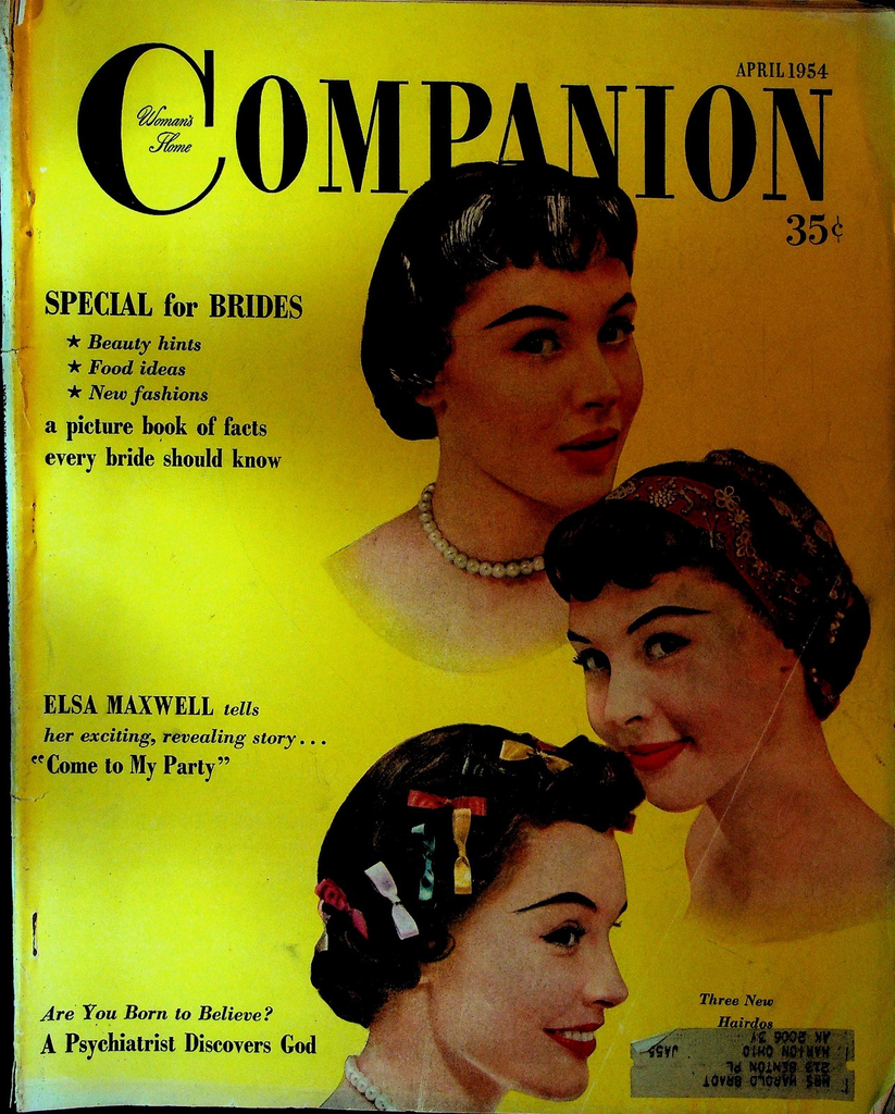 Woman's Home Companion April 1954 Elsa Maxwell Dinah Shore Hairdos Brides0