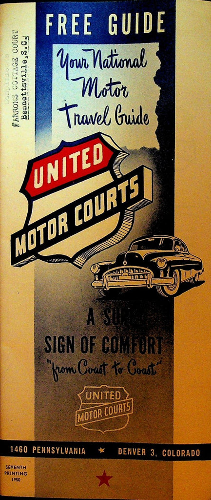 United Motor Courts Free Guide Motels 19500