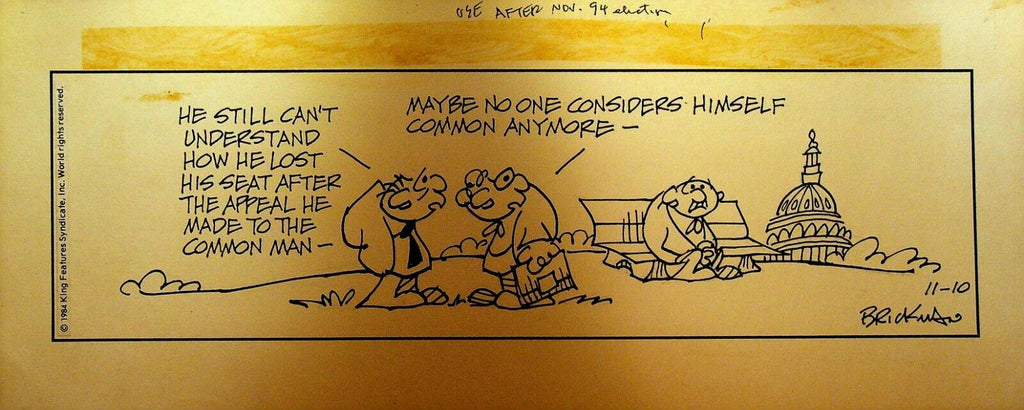 The Small Society Original Comic Strip Art November 10 1984 Congressman Lost
