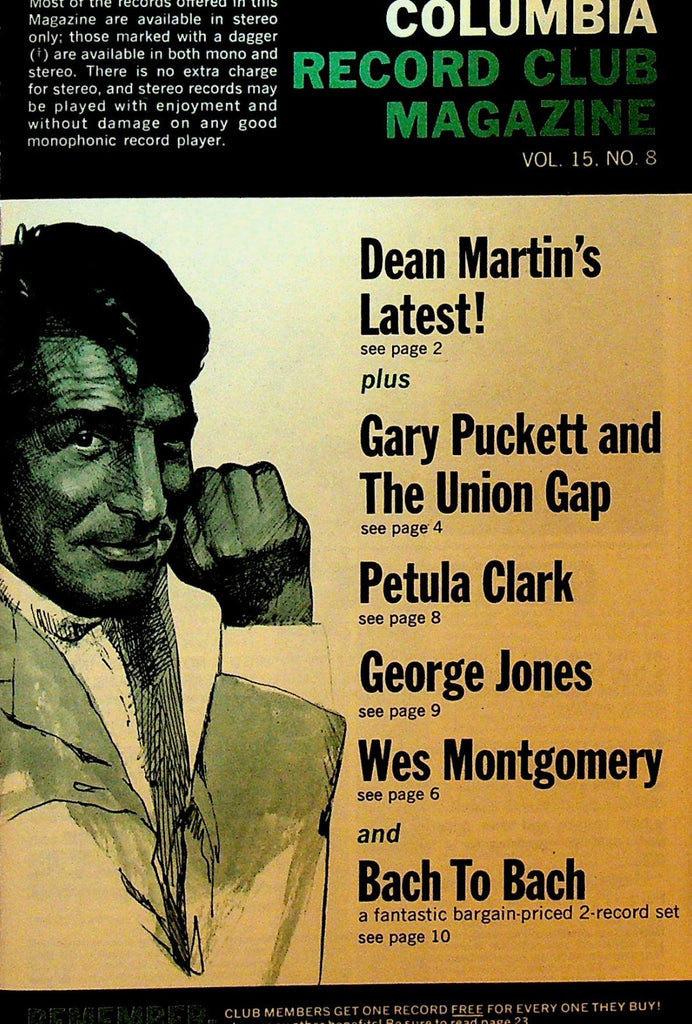 Columbia House Record Club Magazine 1968 Vol 15 #8 Dean Martin Procol Harum0