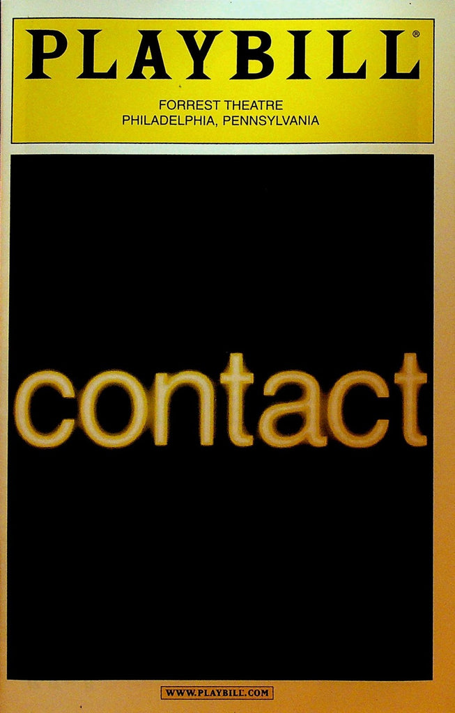 Contact Playbill 2000s Forrest Theatre Holly Cruikshank Gary Franco0