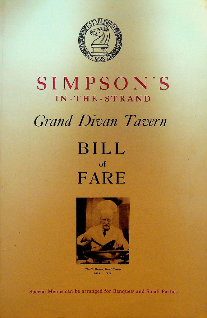 Simpson's in the Strand Menu May 12 1961 England Bill of Fare0