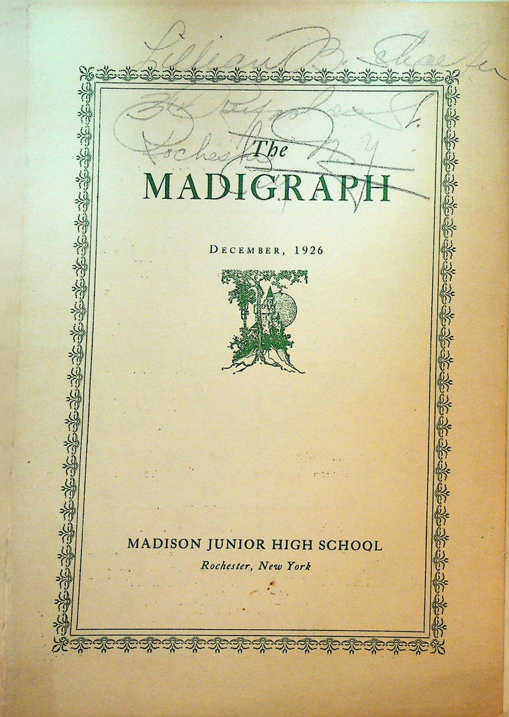 The Madigraph School Magazine Madison Junior High Rochester NY December 19260
