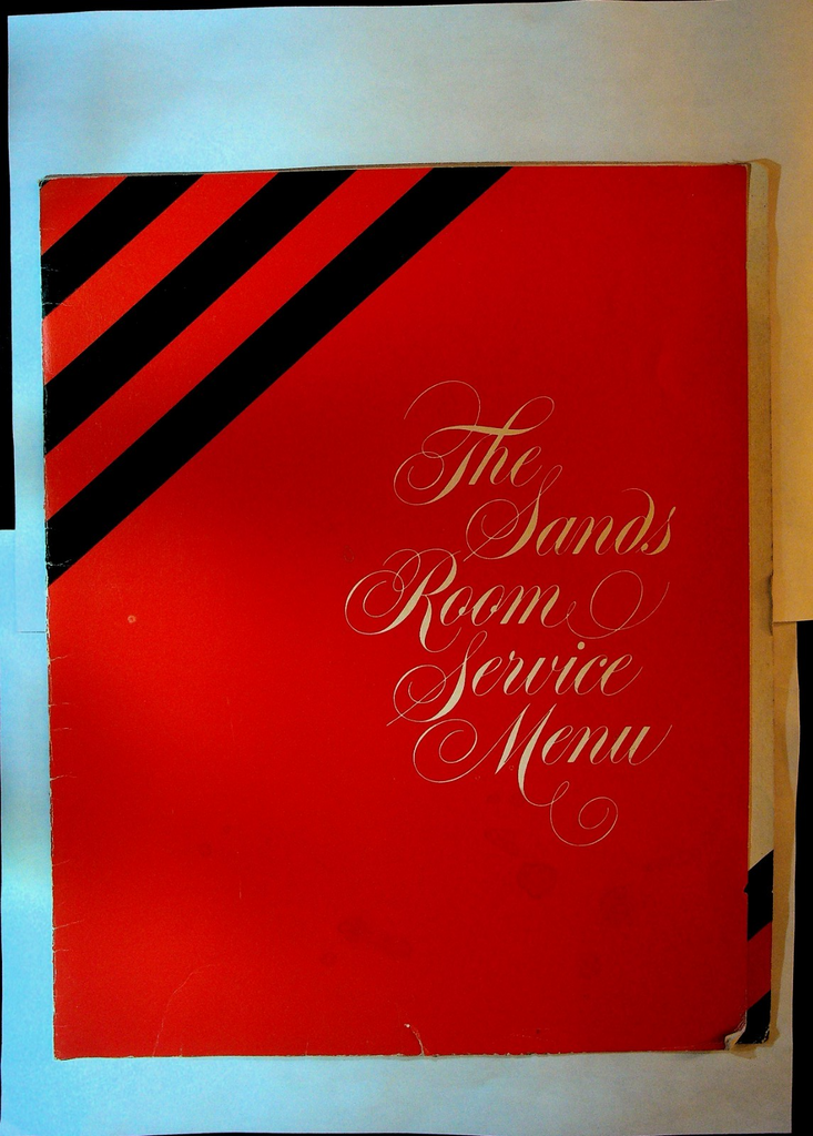 The Sands Room Service Menu Las Vegas Casino June 19770