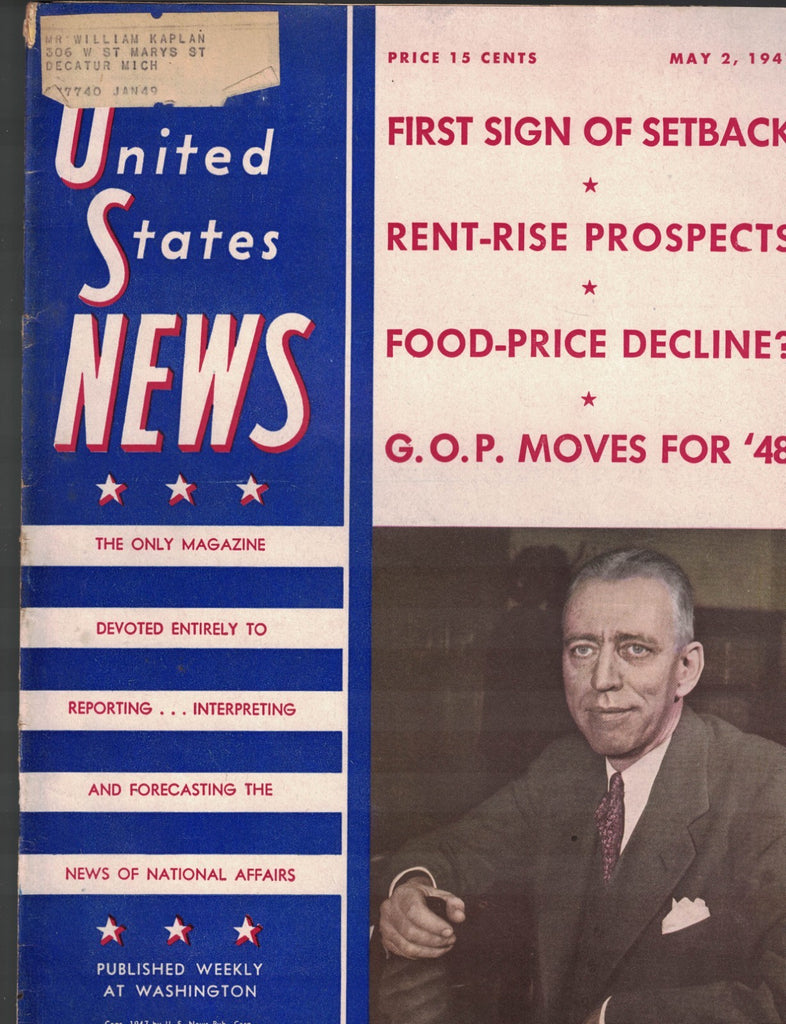 United States News Magazine May 2 1947 Senator Irving Ives Harry Truman0