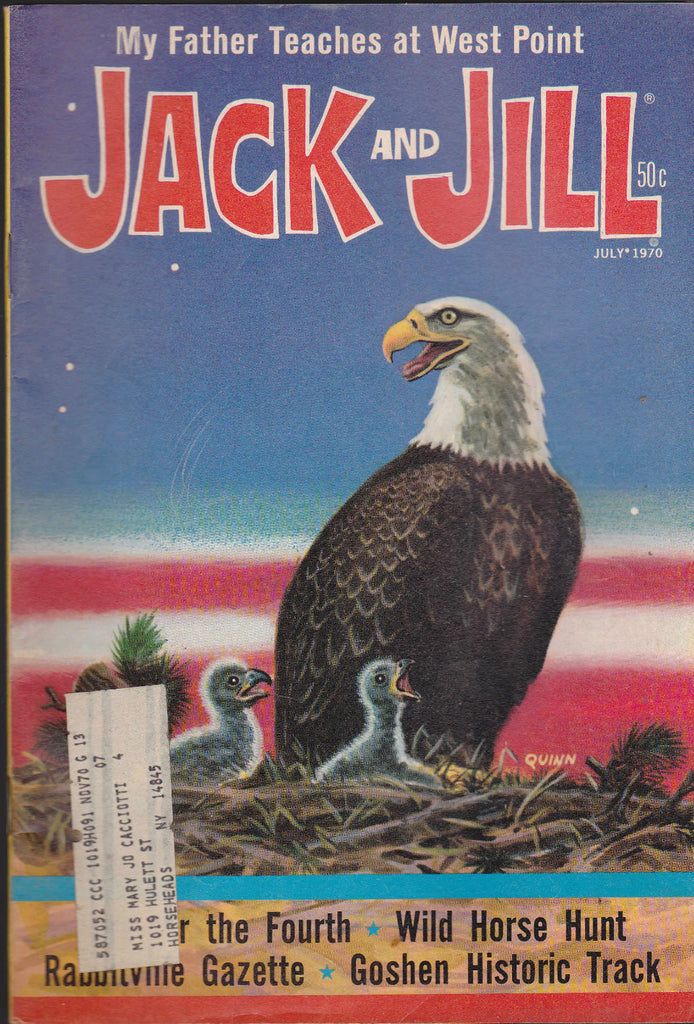 Jack and Jill Magazine Roger Redhair Patriotic Eagle  Cover July 1970 0