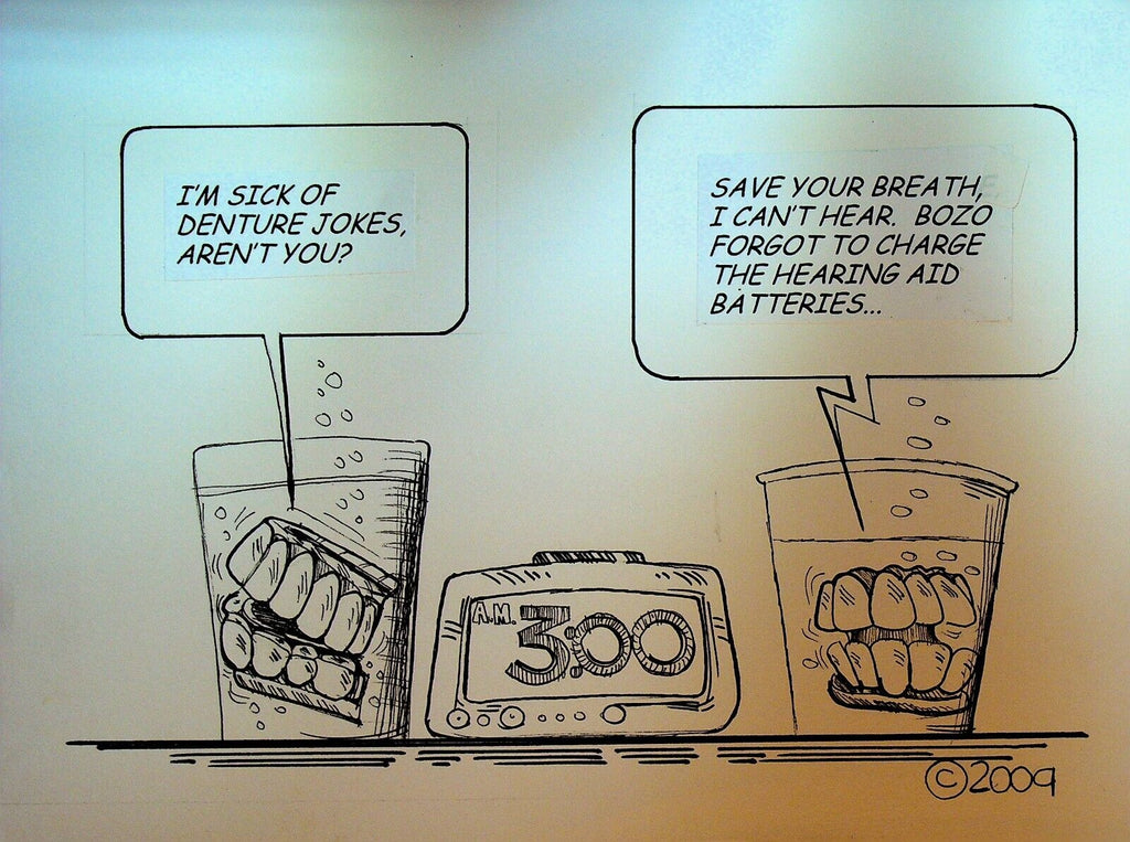 Bill Landis Original Cartoon Art The Villages Daily Sun 2009 Dentures