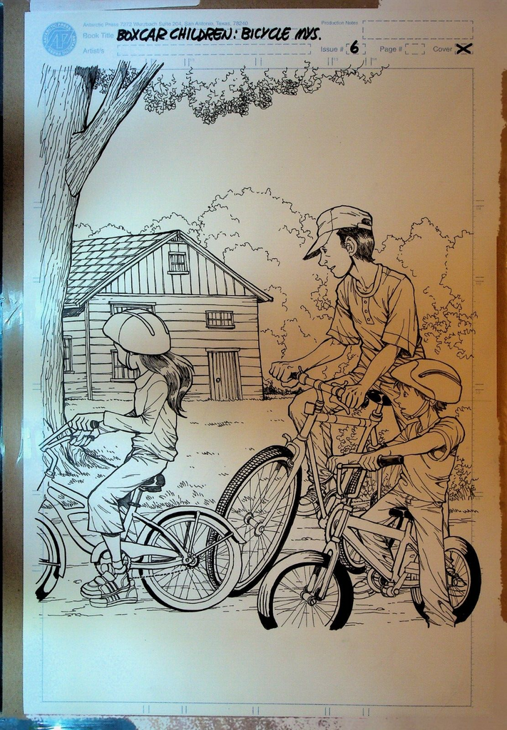 The Boxcar Children Graphic Novel 15 Original Cover Art Bicycle Mystery Ben Dunn