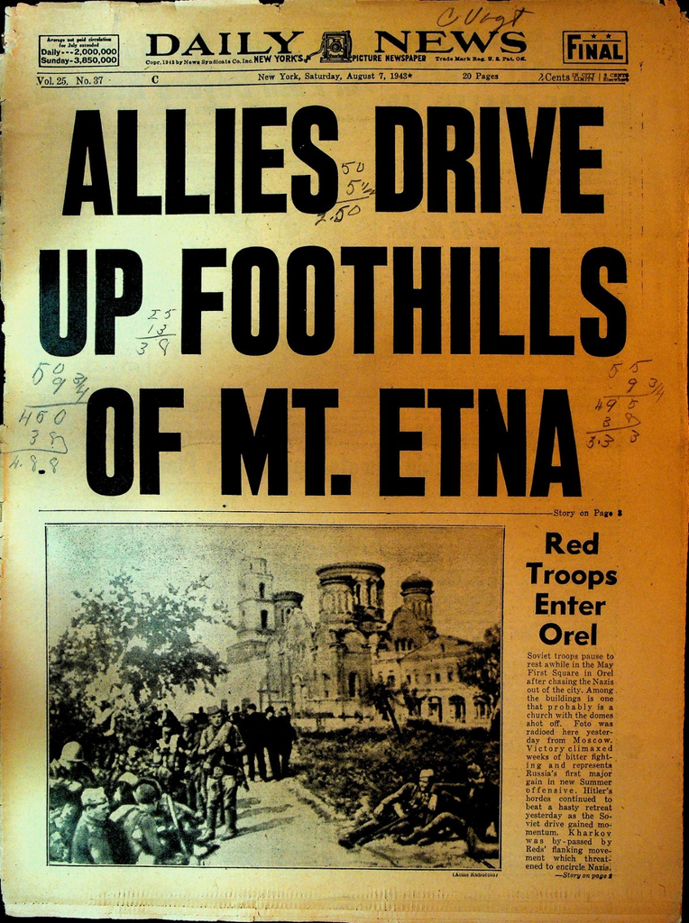 New York Daily News August 7 1943 WWII Henry Fonda Brooklyn Dodgers0