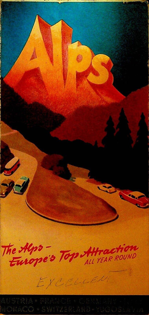 The Alps Europe's Top Attraction Brochure 1961 Austria France Germany Italy