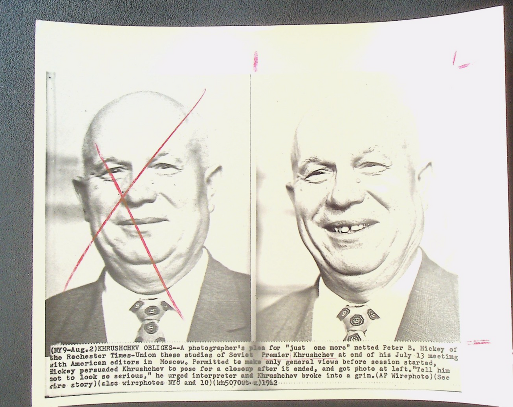 Nikita Khrushchev Wire Photo 1962 Peter B Hickey Photo Smiling0