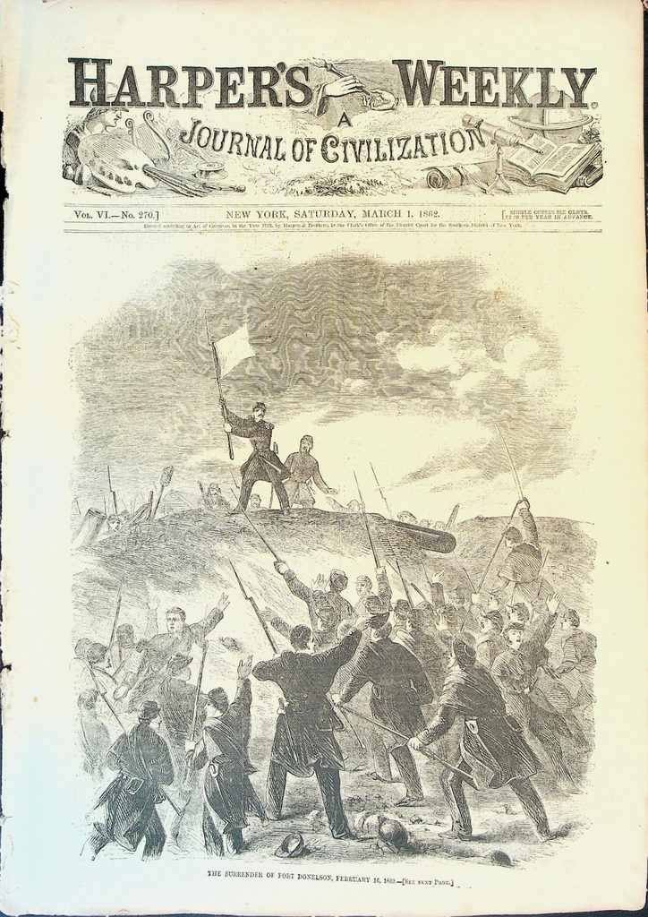 Harper's Weekly March 1 1862 Civil War Fort Donelson Burnside Expedition0