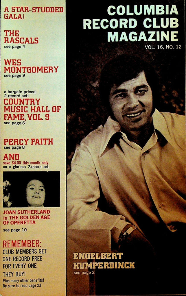 Columbia House Record Club Magazine 1969 16-12 Engelbert Humperdinck Liza0