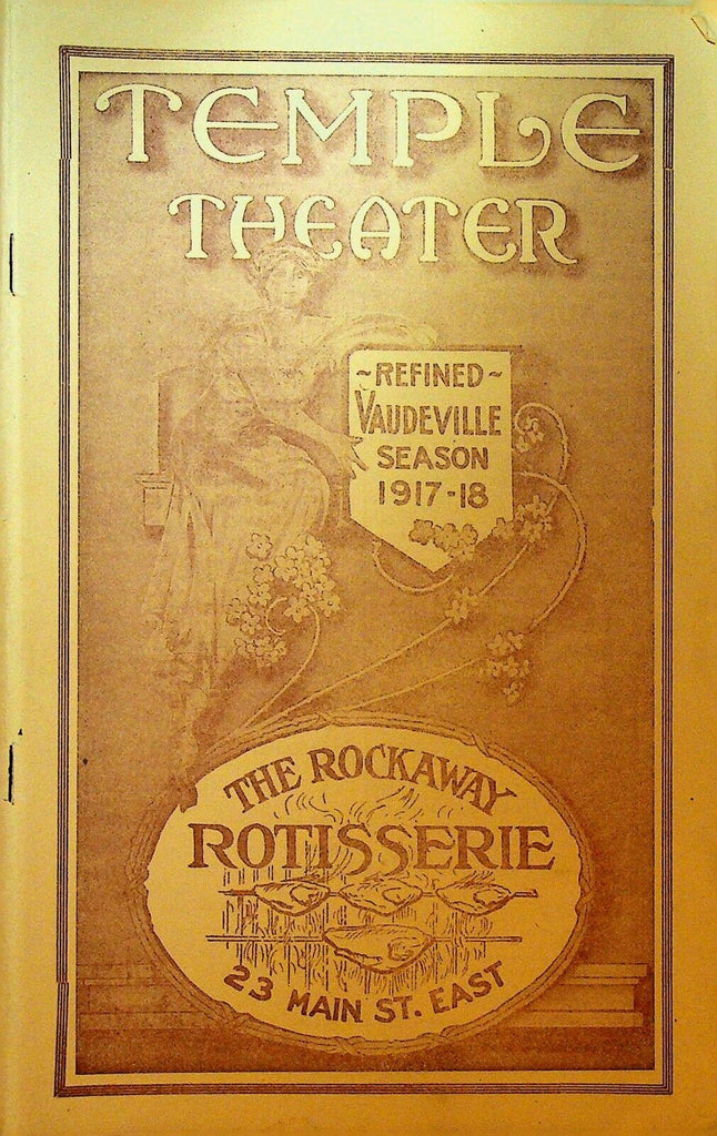 Temple Theater 1917 Vaudeville Program Jay Gould Flo Lewis Fritz Bruch